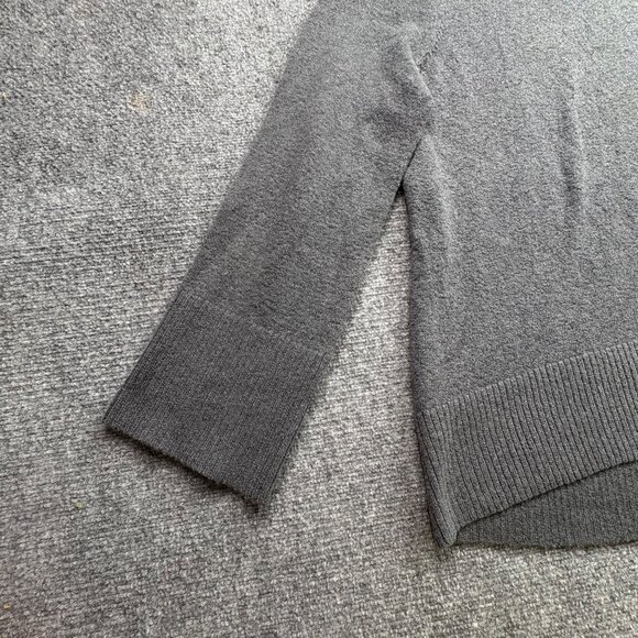 LOFT Sweater Womens L Gray Long Wide Sleeves Mock Neck Tunic Jumper Cozy Comfy - Picture 2 of 11